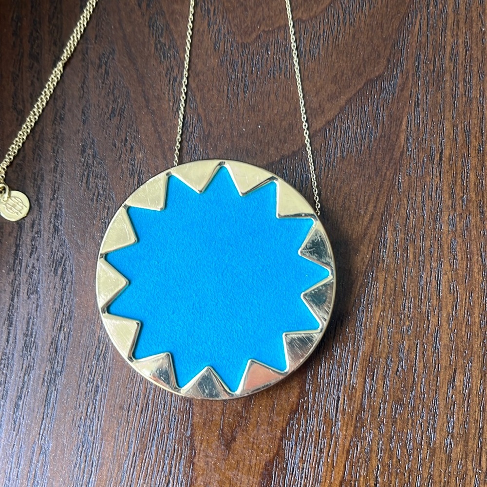 House of Harlow sunburst necklace - turquoise with gold